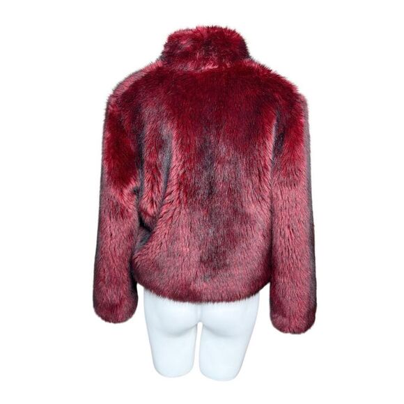 Vintage Painted Pony red and black cropped fur zip up jacket size S - Picture 6 of 10